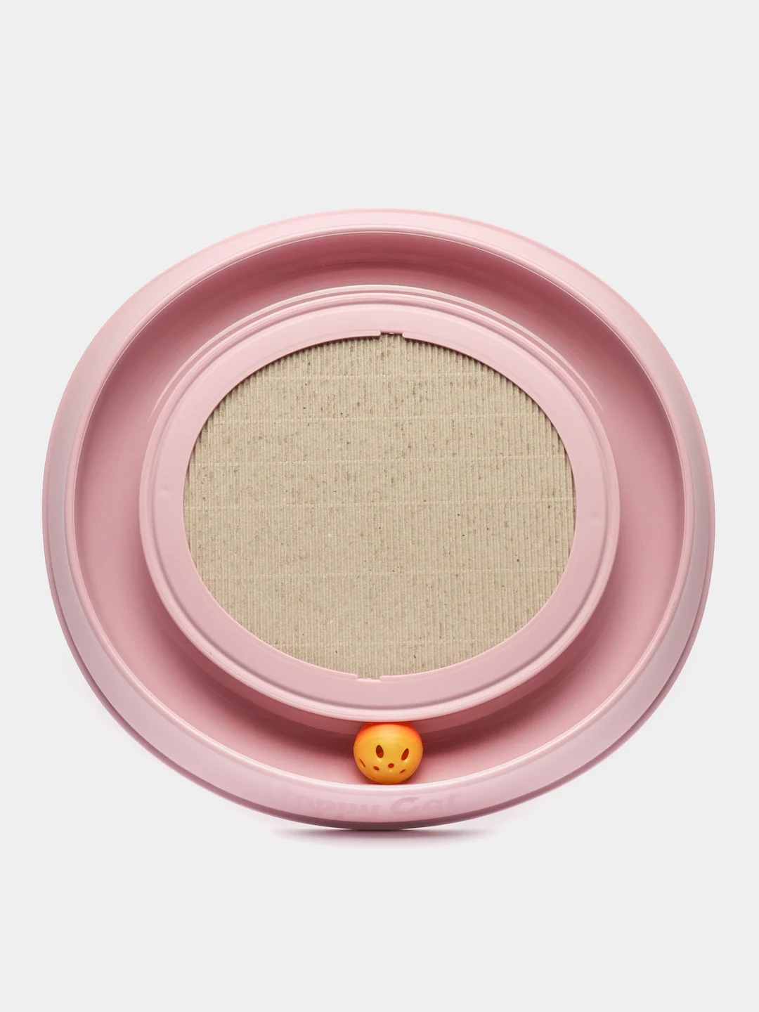 Розовый когтеточка-игрушка интерактивная для кошек HAPPYCAT с шариком