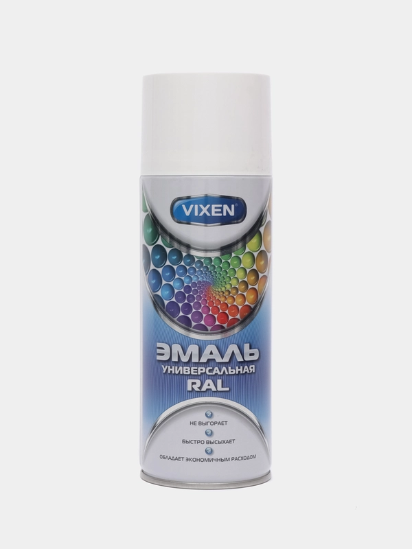 Эмаль аэрозоль, универсальная, алкидная, VIXEN, RAL 9016, ярко-белая, 520 мл