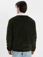 Тёмно-зелёный куртка Kaninheight, демисезонная, короткая, утепленная, с мехом