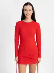 Красный платье женское, повседневное, весеннее,лапша