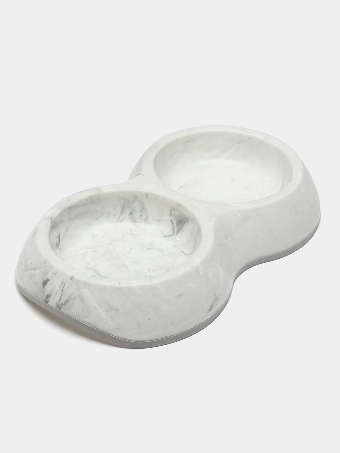 Серый меланж миска двойная пластиковая DELICE MARBLE 2х200мл