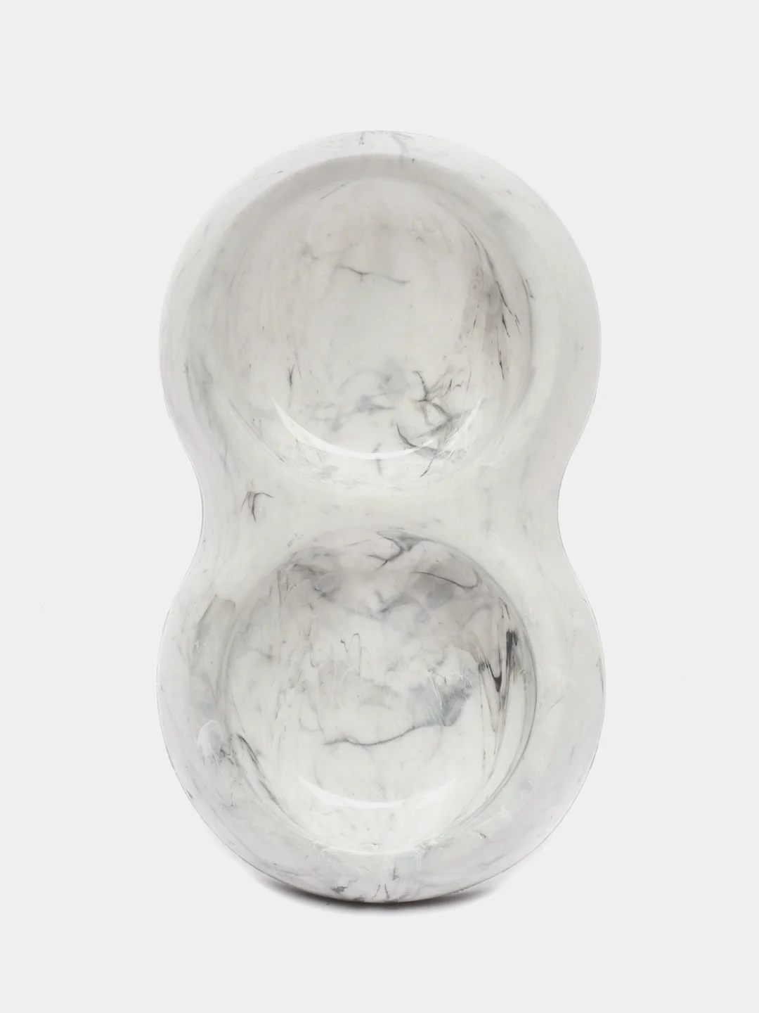 Серый меланж миска двойная пластиковая DELICE MARBLE 2х200мл
