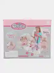 Кукла функциональная с кроваткой, стульчиком и коляской