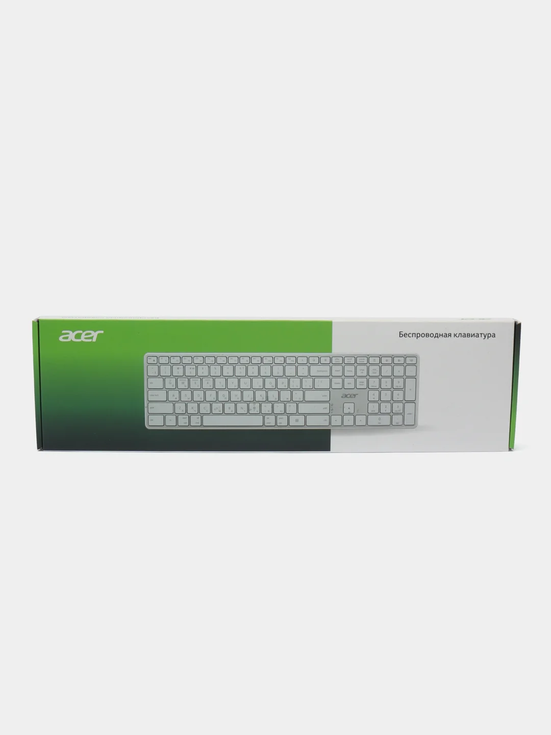 Клавиатура Acer OKR301, USB, Bluetooth/Радиоканал, белый + серебристый