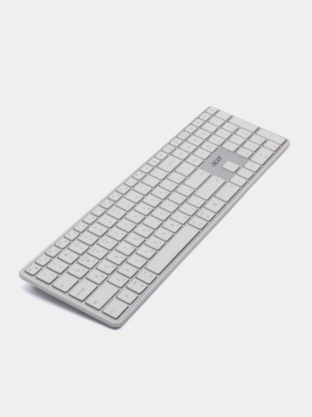 Клавиатура Acer OKR301, USB, Bluetooth/Радиоканал, белый + серебристый