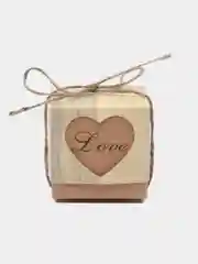 Бежевый меланж коробка для подарков и украшений "Love"