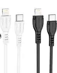 Белый кабель зарядный для iPhone, Borofone BX51, 1 m, Type-C / Lightning