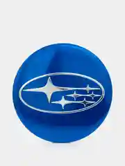 Синий наклейки на диски, колпаки SUBARU сферические, изогнутые Субару, 54 мм, 4 штуки