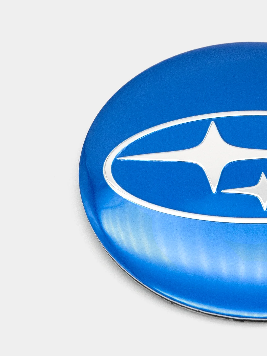 Синий наклейки на диски, колпаки SUBARU сферические, изогнутые Субару, 54 мм, 4 штуки