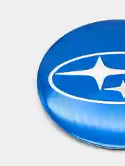 Синий наклейки на диски, колпаки SUBARU сферические, изогнутые Субару, 54 мм, 4 штуки