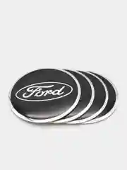 Хром наклейки на диски, колпаки Ford сферические, изогнутые, Форд, 4 штуки