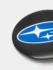 Темно-синий наклейки на диски, колпаки SUBARU сферические, изогнутые Субару, 54 мм, 4 штуки