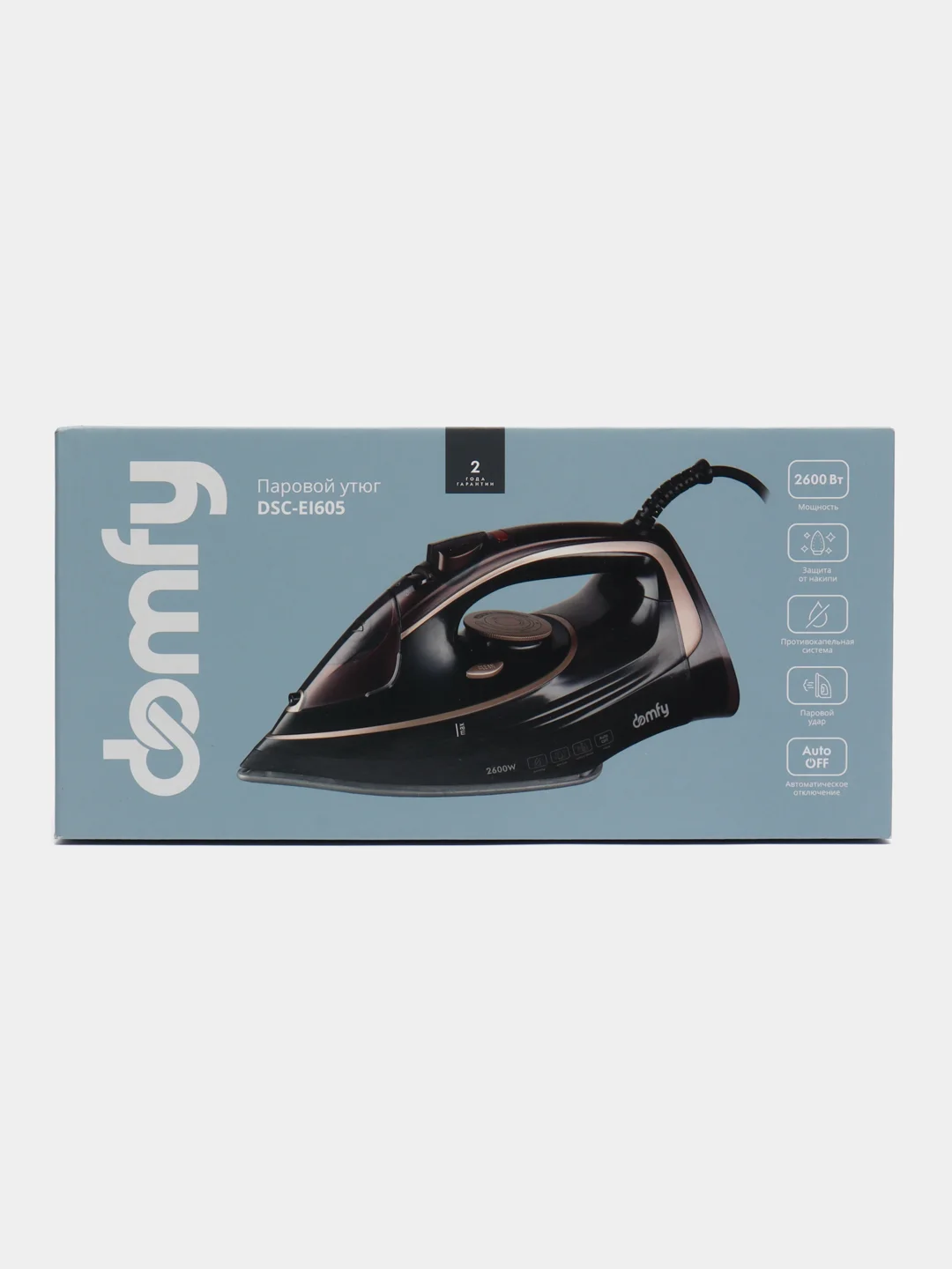 Утюг Domfy DSC-EI605, 2600Вт, черный/золотистый