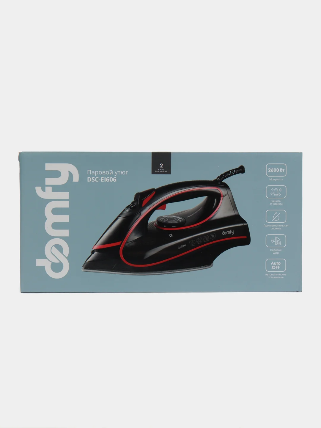 Утюг DOMFY DSC-EI606, 2600 Вт, черно-красный