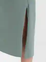 Оливковый платье женское однотонное, длинное