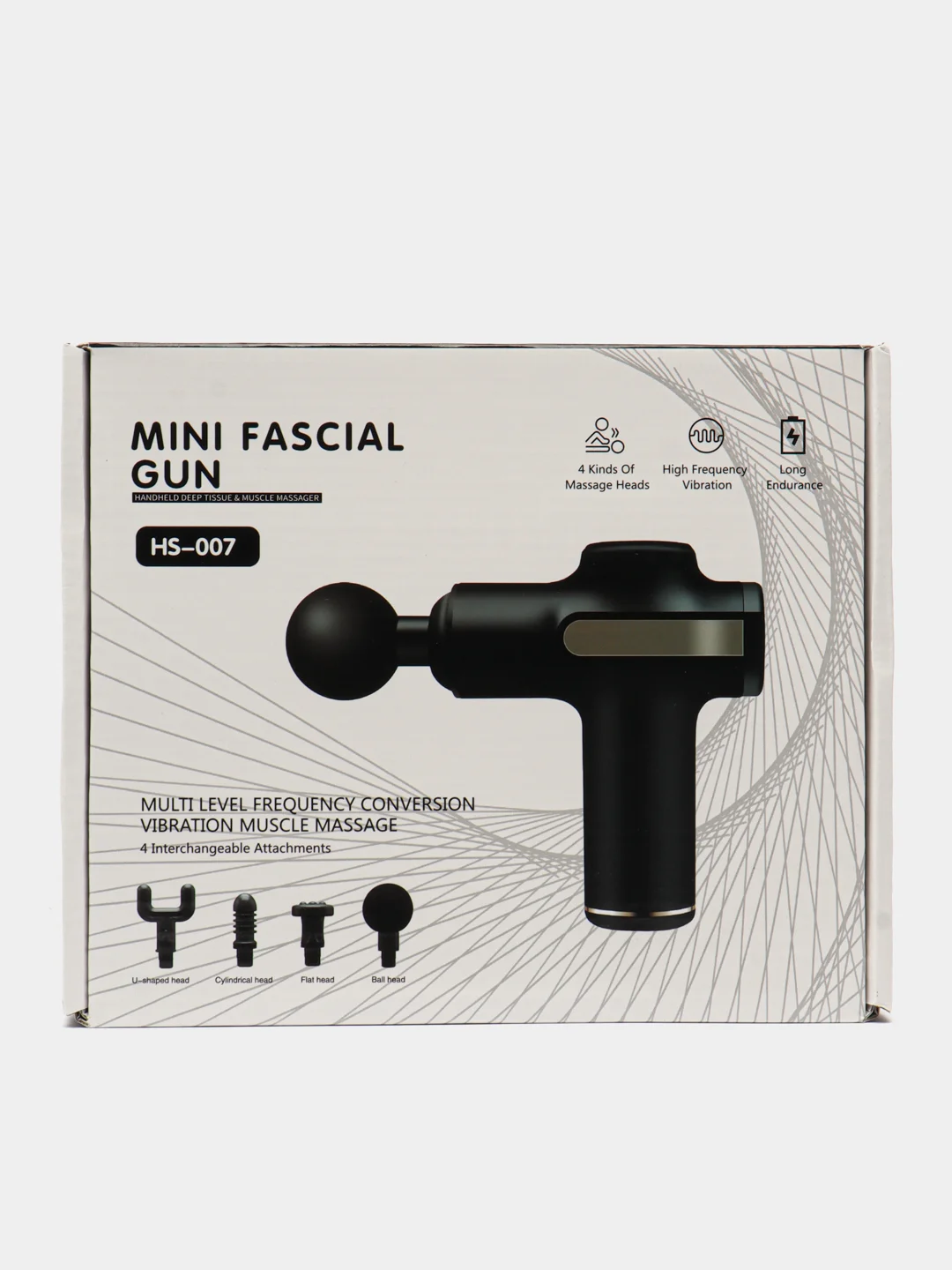 Алый перкуссионный фасциальный мышечный массажер-пистолет для тела MINI FASCIAL GUN HS-007