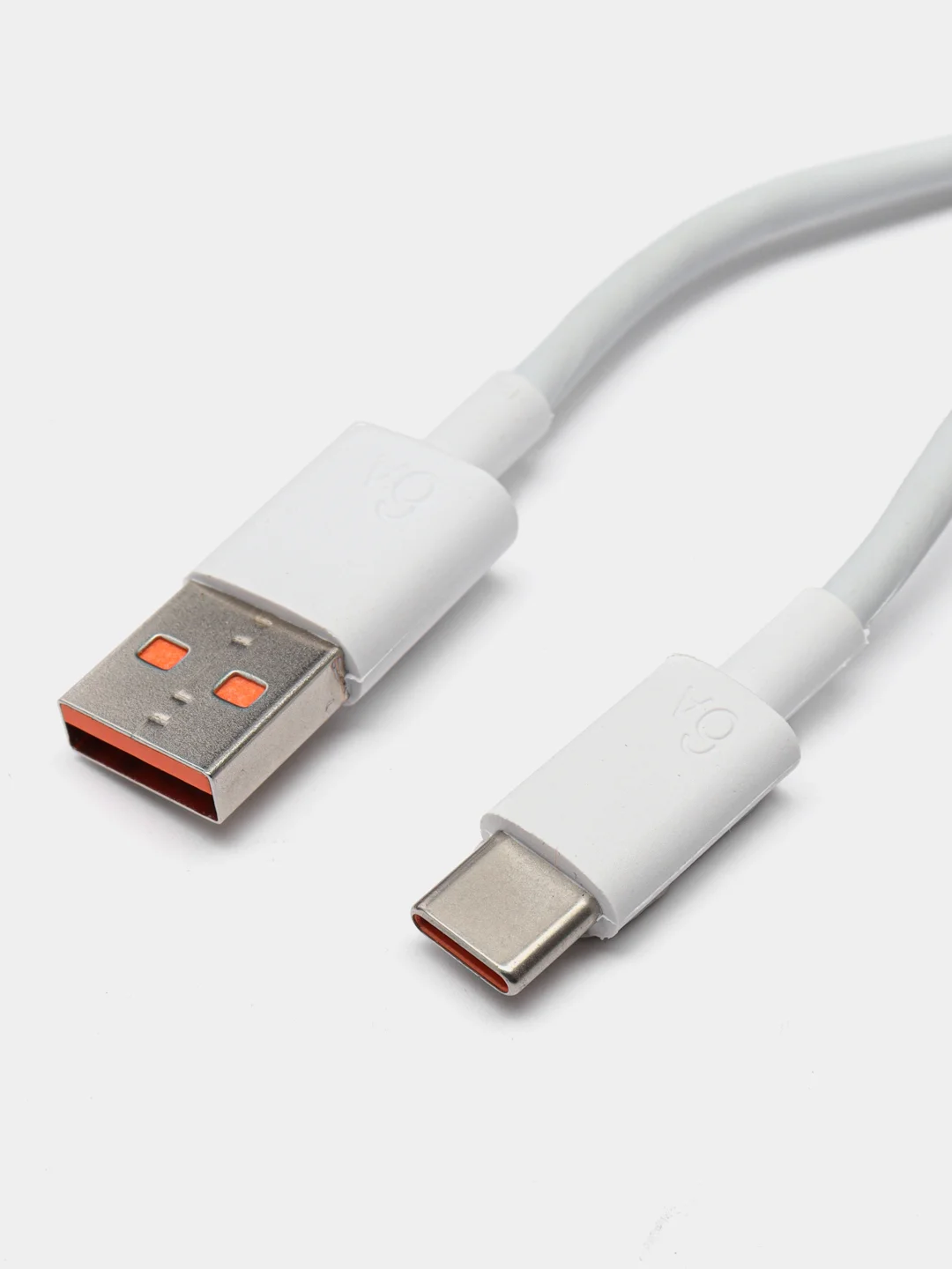 Кабель USB Fast Charging, USB - Type-C, 6A, 1 м, белый