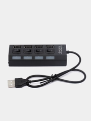 USB HUB 2.0 хаб на 4 порта с кнопками включения и выключения usb разветвитель