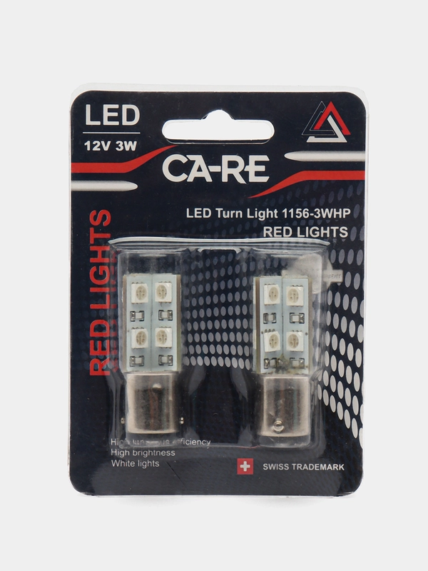 Лампа P21W LED 1156 12V 3W (BA15s) LB002 RED Light (блистер, 2шт.) CA-RE Красный свет