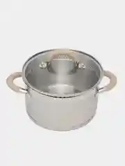 Кастрюля, 2.4 л, нержавеющая сталь, крышка-дуршлаг, Wellfort, 4000087189