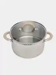Кастрюля, 3.1 л, нержавеющая сталь, крышка-дуршлаг, Wellfort, 4000087191