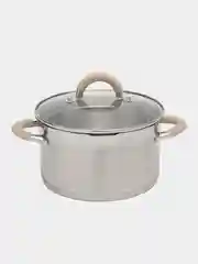 Кастрюля, 3.1 л, нержавеющая сталь, крышка-дуршлаг, Wellfort, 4000087191