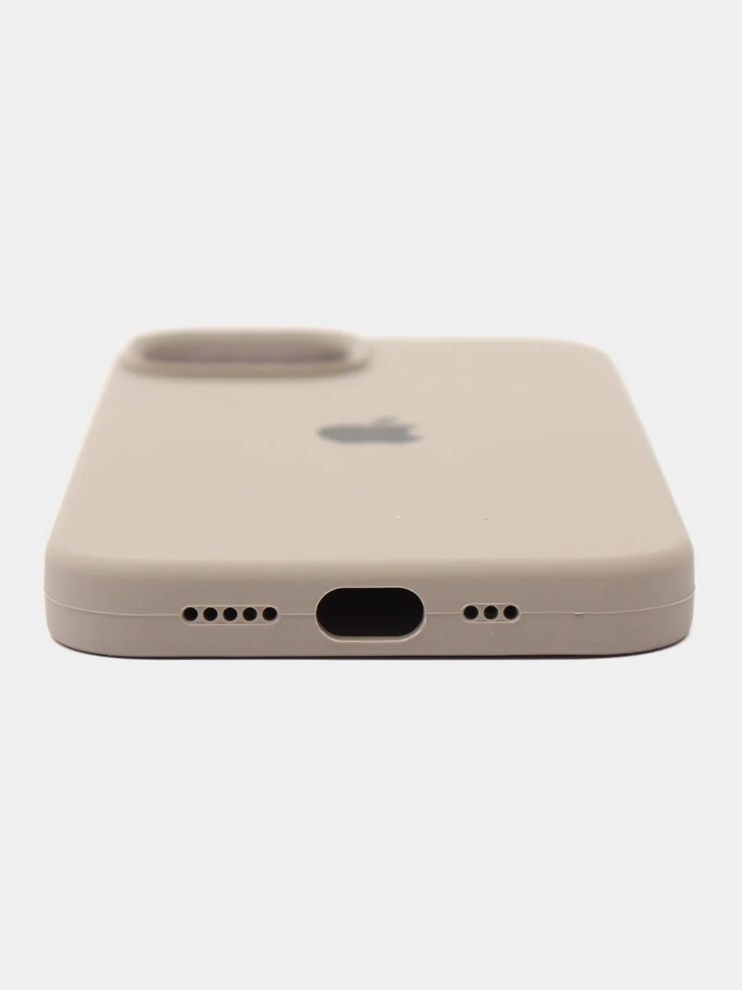 Серый меланж чехол Silicone Case для iPhone 14, 14 Plus, 14 Pro, 14 Pro Max, с закрытым низом