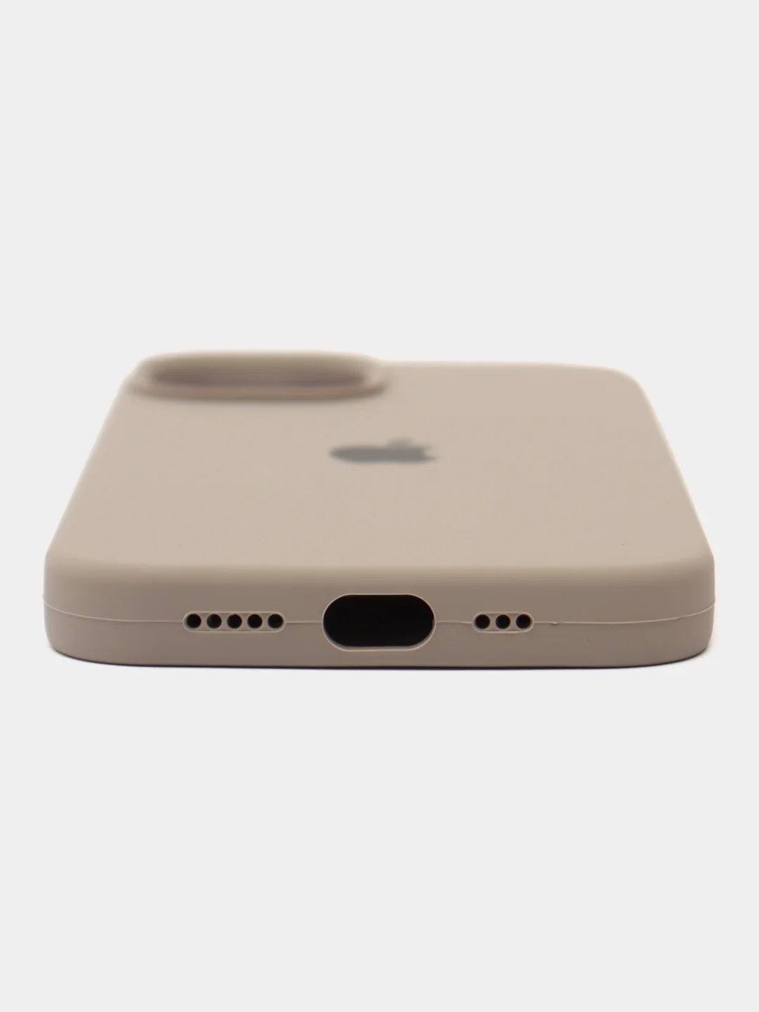 Серый чехол Silicone Case для iPhone 14, 14 Pro, 14 Plus, 14 Pro Max, с закрытым низом