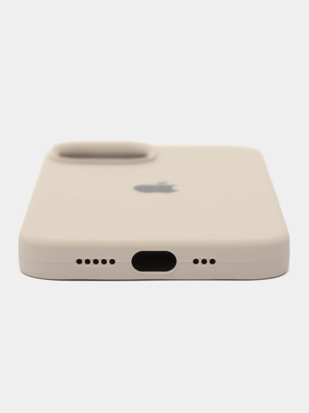 Светло-бежевый чехол Silicone Case для iPhone 14, 14 Pro, 14 Plus, 14 Pro Max, с закрытым низом