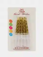 Золотой свечи для торта, 10 штук
