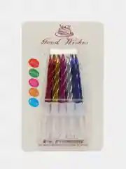 Разноцветный свечи для торта, 10 штук