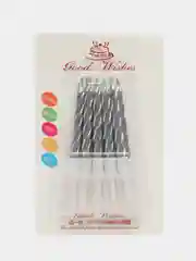 Серебряный свечи для торта, 10 штук