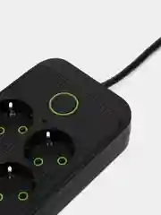 Удлинитель сетевой (фильтр) 5 метров 6 розеток, с 4 USB и 1 Type-C портами и кнопкой, черный