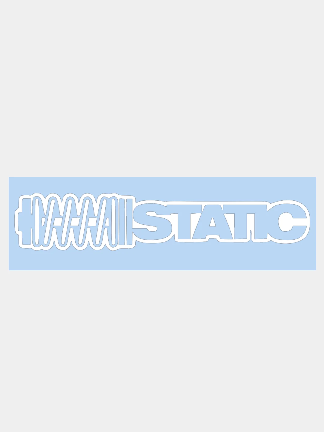 Белый наклейка на авто / машину / стекло "STATIC - СТАТИКА", 21 х 4 см