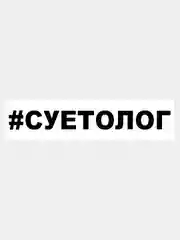 Наклейка на авто / машину / стекло "СУЕТОЛОГ" 25х3см
