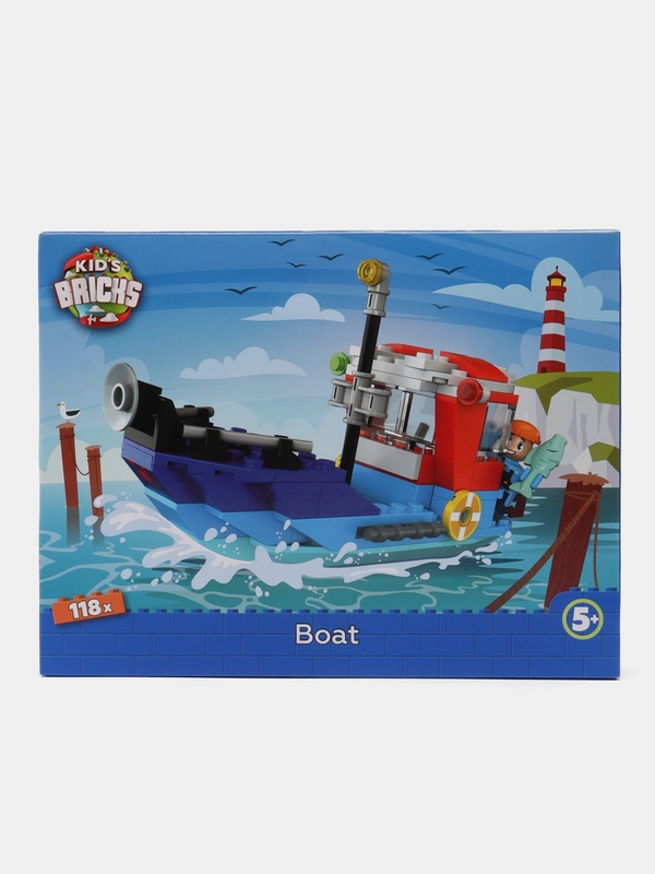 Конструктор "Лодка", 118 деталей, Kids Bricks, 10000007962