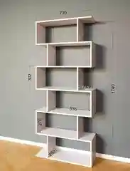 Стеллаж деревянный, высокий, белый