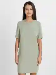 Зелёный хаки платье женское с коротким рукавом