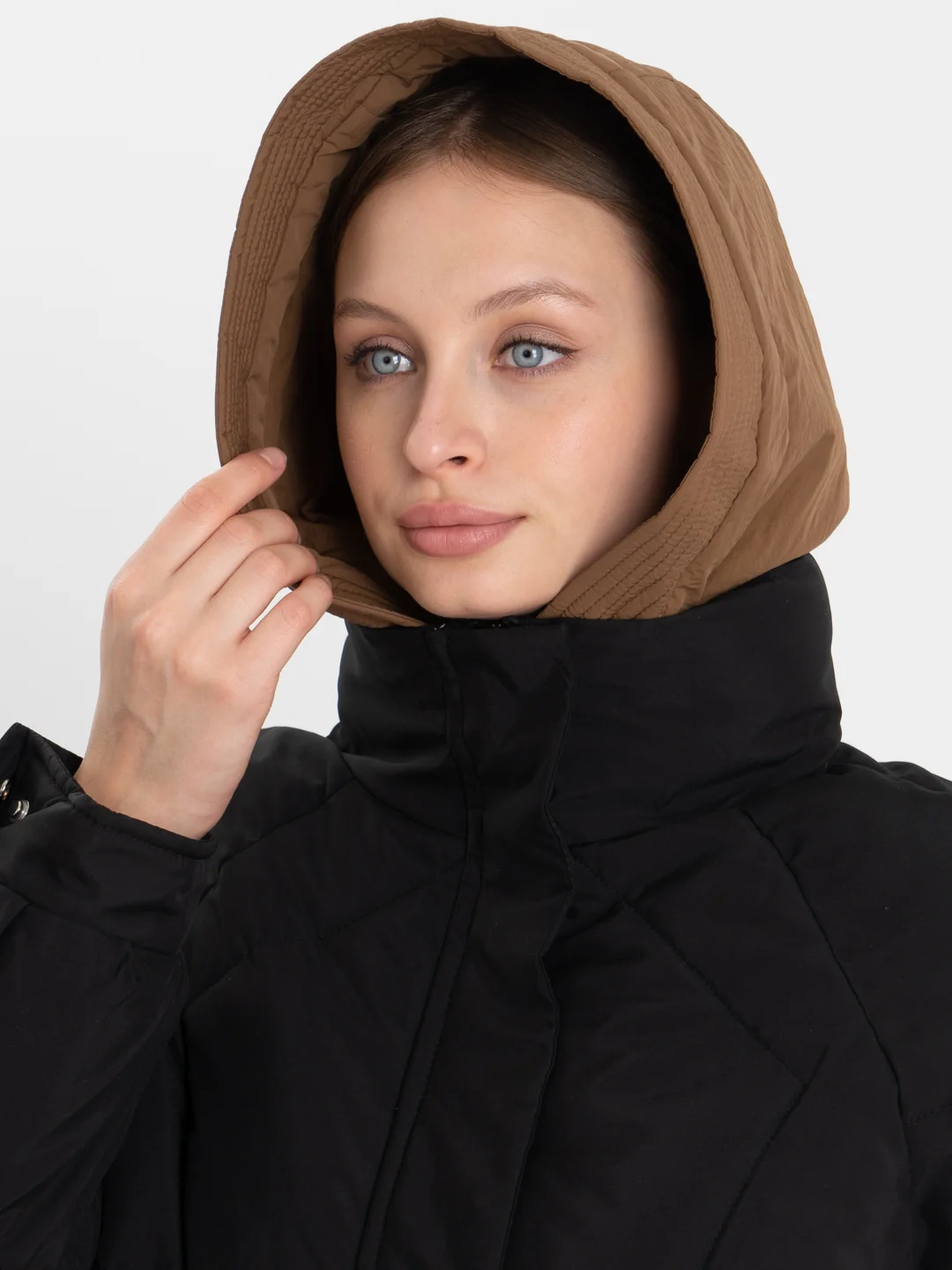 Коричневый куртка женская весна, осень, демисезонная, оверсайз, зифирка