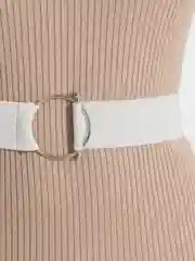 Белый ремень женский, пояс эластичный