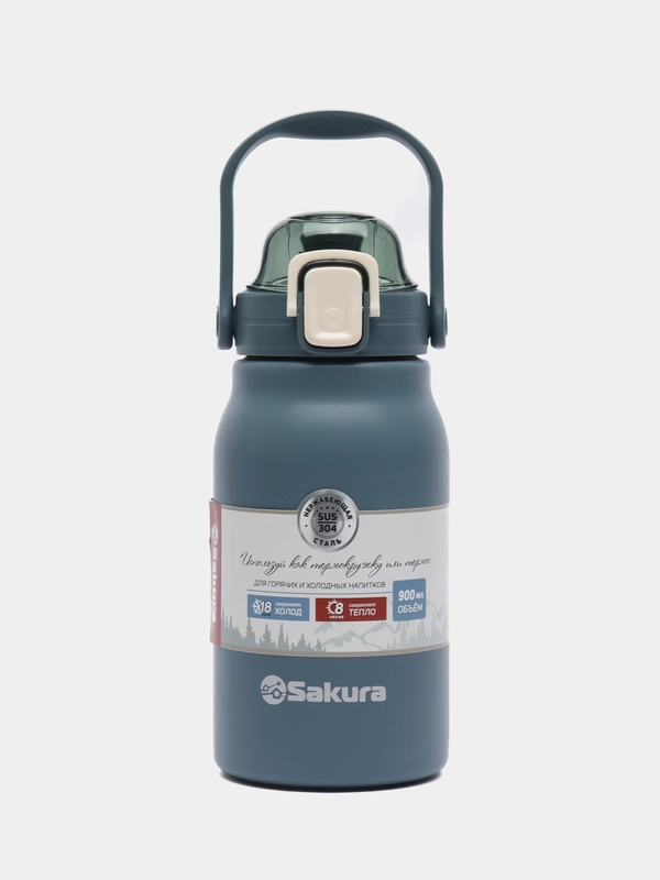 Термобутылка  Sakura 2в1 (0,9) TM-02-900BL с труб. океан
