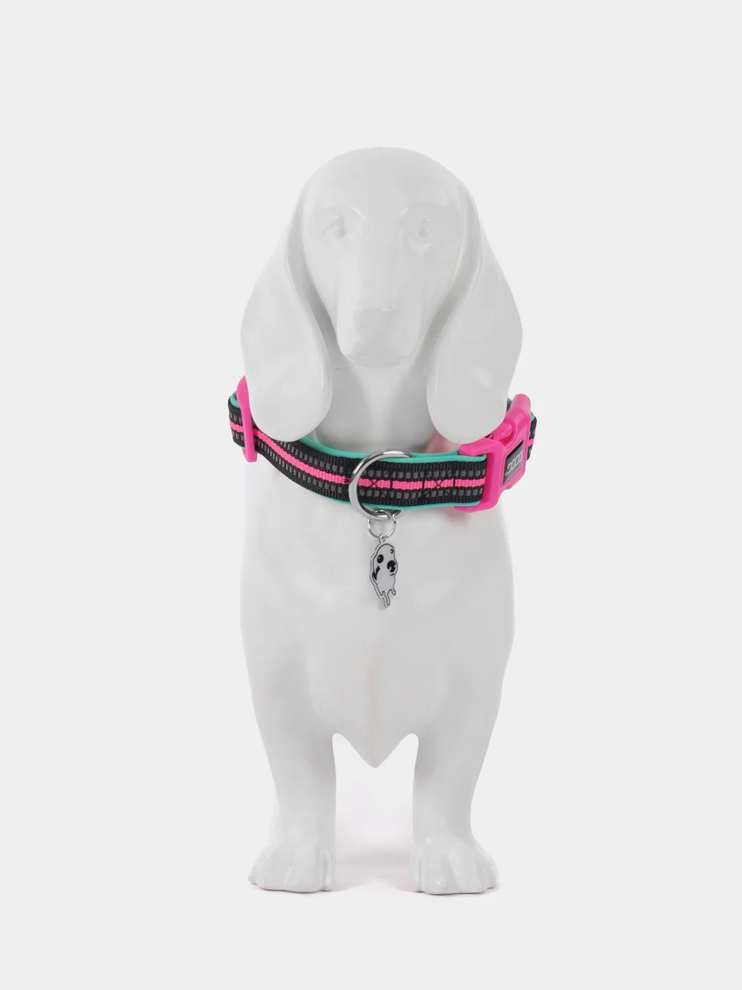 Ошейник для собак DOOG "NEON RIN TIN TIN", чёрно-розовый, M, 32-46см