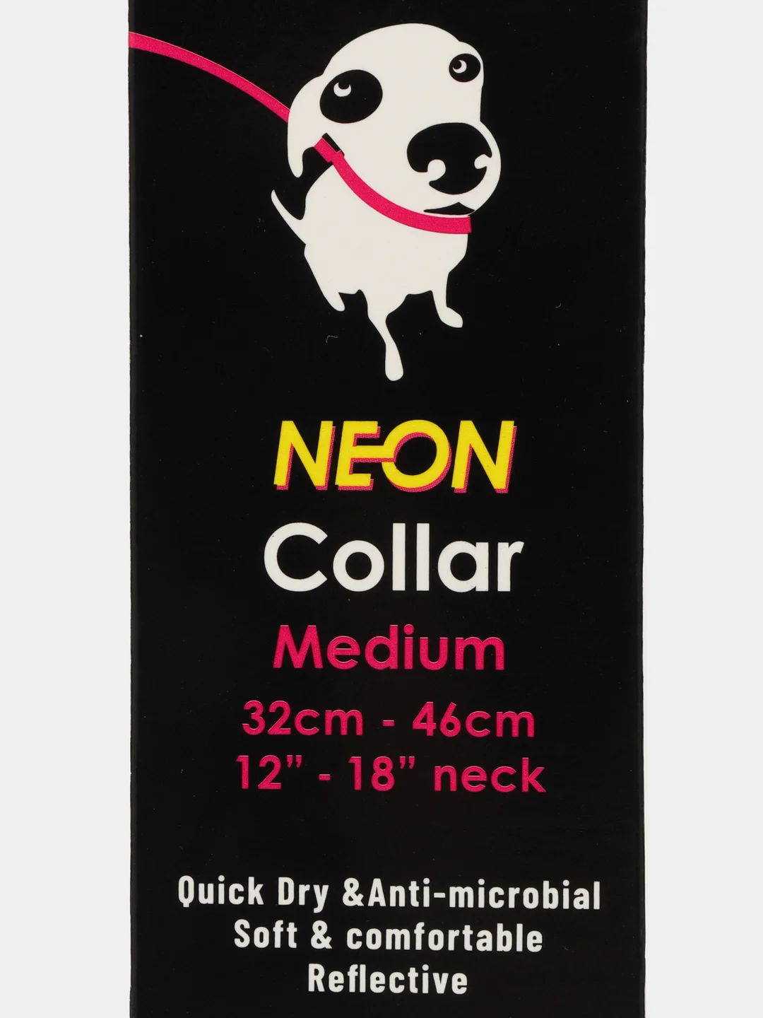 Ошейник для собак DOOG "NEON RIN TIN TIN", чёрно-розовый, M, 32-46см