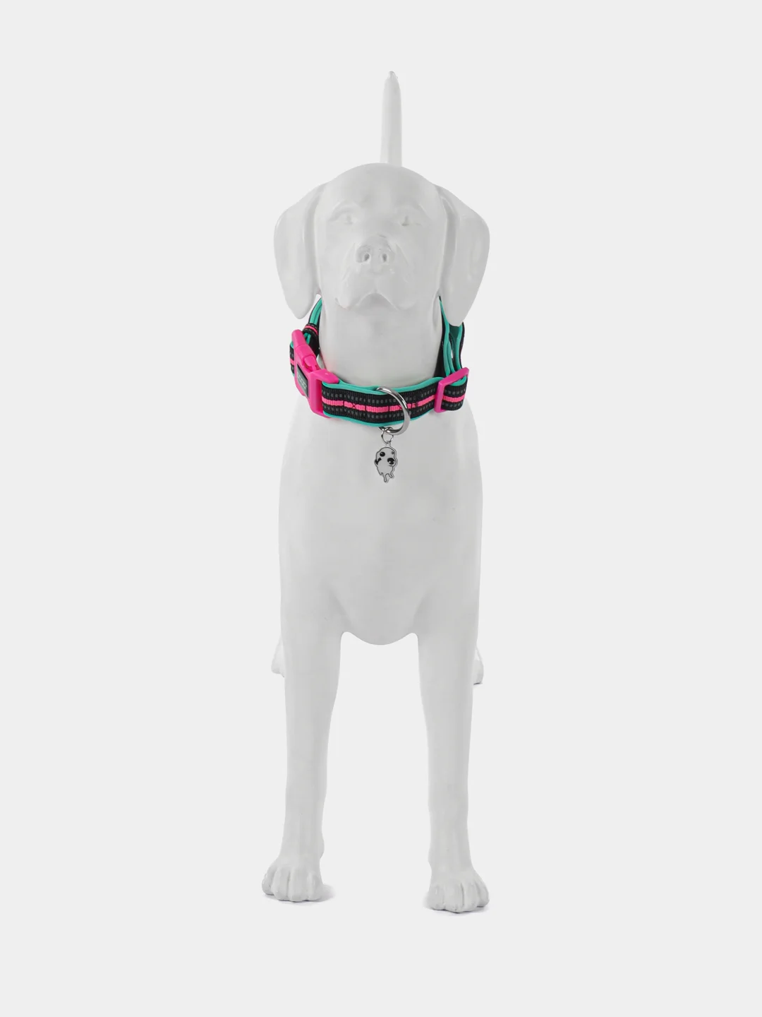 Ошейник для собак DOOG "NEON RIN TIN TIN", чёрно-розовый, L, 42-62см