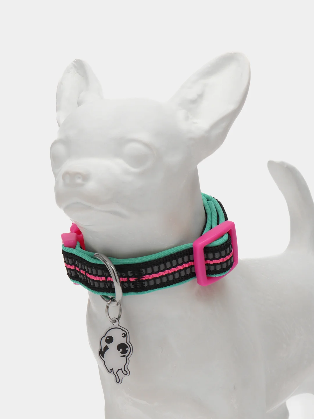 Ошейник для собак DOOG "NEON RIN TIN TIN", чёрно-розовый, S, 23-34см