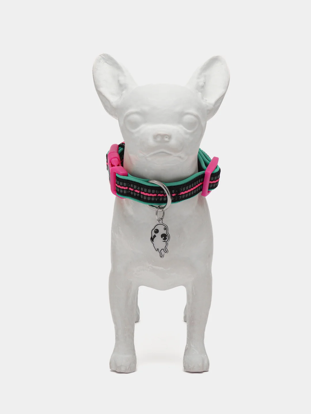 Ошейник для собак DOOG "NEON RIN TIN TIN", чёрно-розовый, S, 23-34см