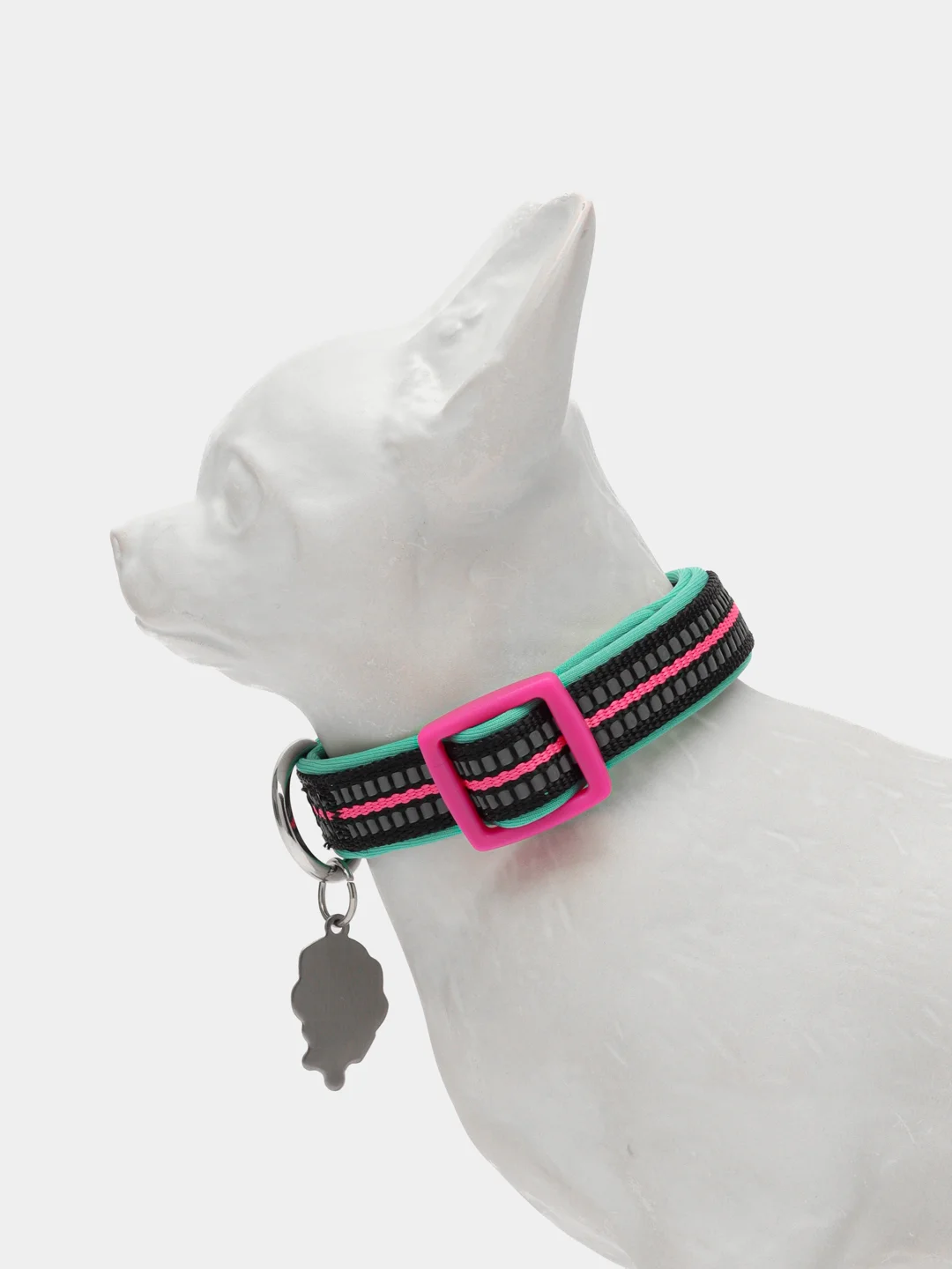 Ошейник для собак DOOG "NEON RIN TIN TIN", чёрно-розовый, S, 23-34см