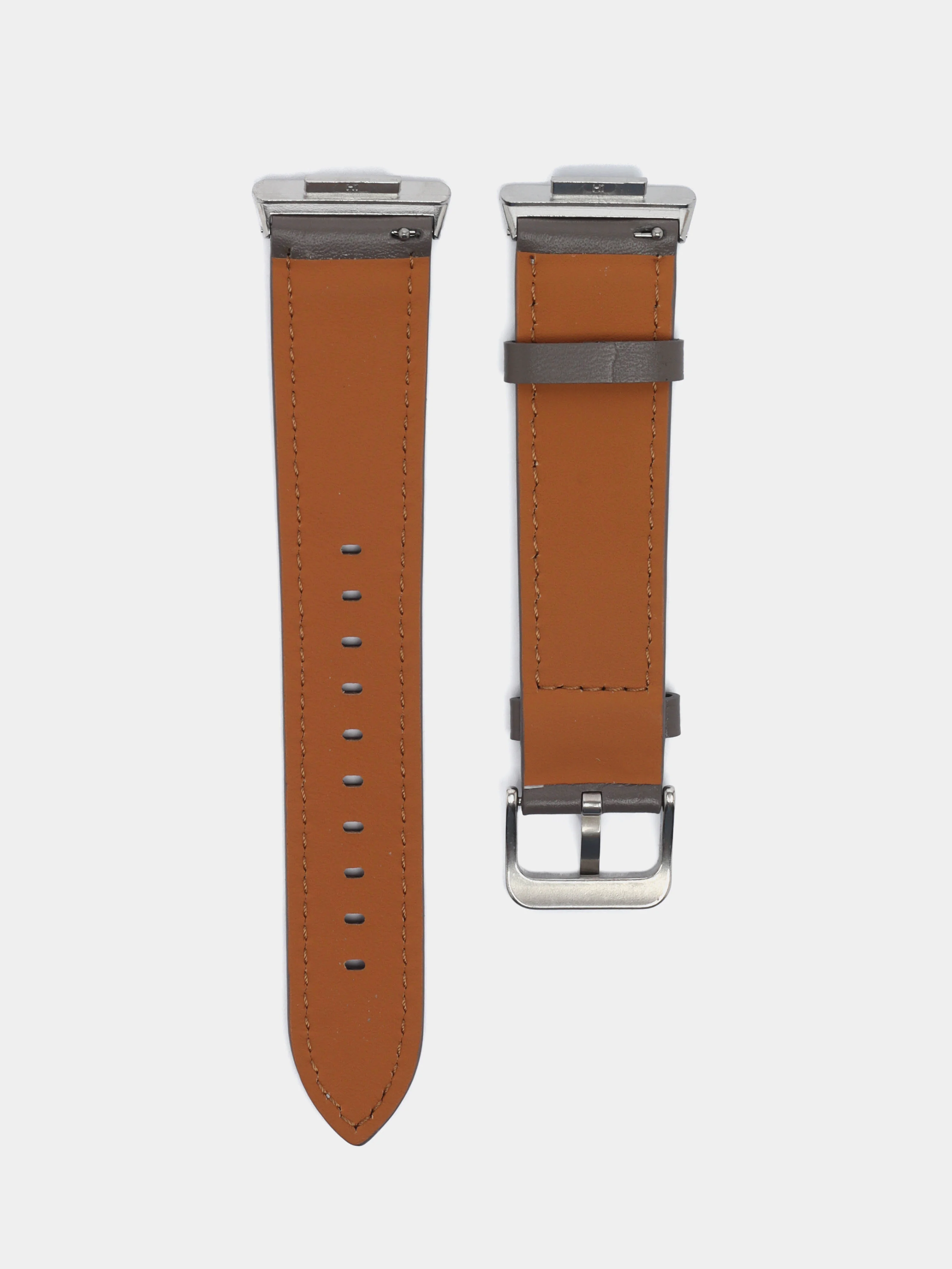 Серый кожаный ремешок для смарт часов 20мм экокожа с адаптером для Huawei Watch Fit 2, браслет