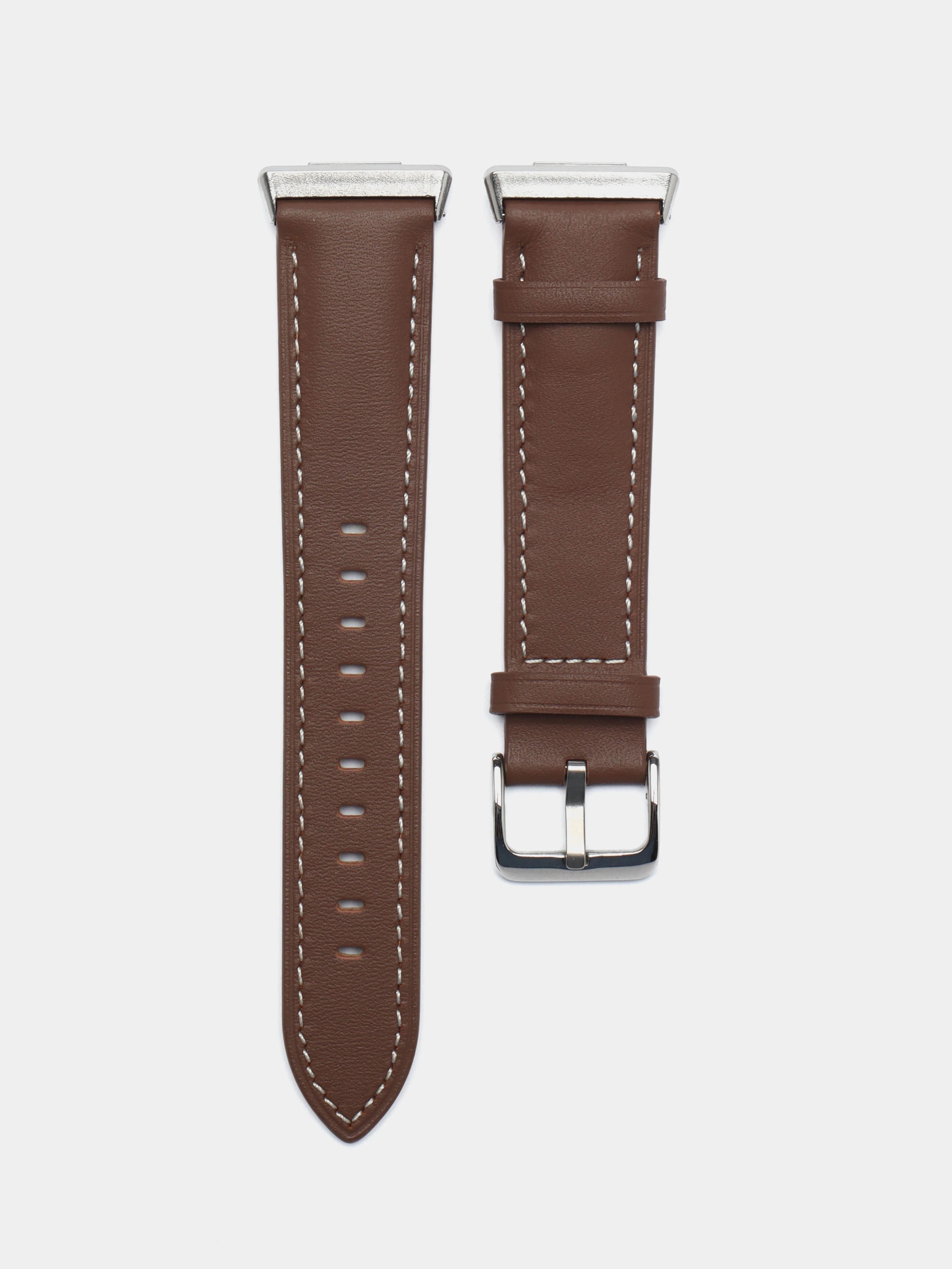 Коричневый кожаный ремешок для смарт часов 20мм экокожа с адаптером для Huawei Watch Fit 2, браслет
