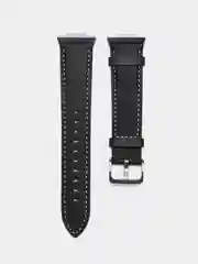 Черный кожаный ремешок для смарт часов 20мм экокожа с адаптером для Huawei Watch Fit 2, браслет